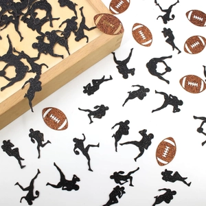 Confettis de table pailletés avec football américain et silhouettes de joueurs de sport