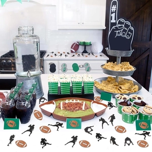 Confettis de table football américain à paillettes et silhouettes d'athlètes de sport