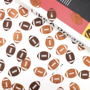 Brown and orange glitter football confetti 1.2 inch for sports birthday party decor
