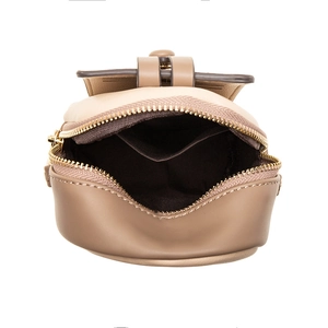 Minimalist khaki PU leather crossbody phone bag with gold zipper and interior pocket