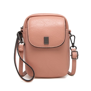 Mini Sac Bandoulière pour Téléphone Portable pour Femmes en Cuir PU Carré Vertical Rabat Boucle Sac à Épaule Avec Dragonne Style Décontracté Simple