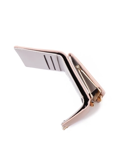 Internal layout of trifold PU leather wallet featuring card slots and gold clasp coin pocket