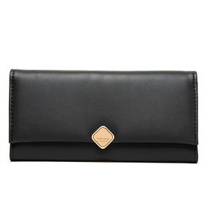 Portefeuille Long pour Femmes Prettyzys en Cuir PU Porte-Cartes Grande Capacité Pochette Mode Couleur Unie pour Usage Quotidien