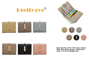 Internal details of PU leather short wallet featuring card slots and banknote pocket