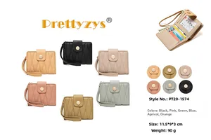 Short quilted wallet for women showing interior card slots and color options in high detail