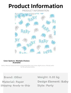 Blue elephant baby shower table confetti with baby lettering for party decoration