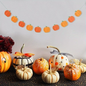 Bannière citrouille de Thanksgiving avec citrouilles décoratives pour décor de fête