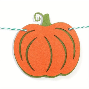 Guirlande de citrouille en feutre orange et vert pour décoration de fête et de maison
