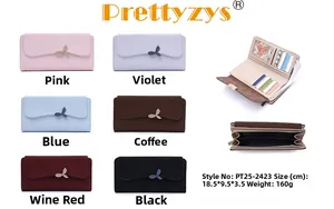Internal structure of women's long wallet showing card slots and leaf metal buckle