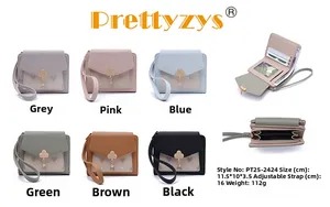 Detail of short PU leather wallet showing card slots, photo holder and metallic pendant