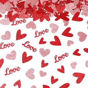 Glitzernde Papier Herz Und Liebe Konfetti Rot Pink Valentinstag Hochzeit Party Tisch Dekorationen
