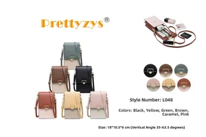 Detailed interior storage view of the colorful lychee grain PU leather crossbody phone bag