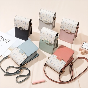 Sac bandoulière pour téléphone en similicuir imprimé floral en six coloris