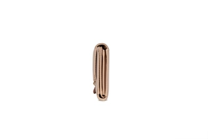 Detail view showing multi-layer interior and smooth edge finish of the long leather wallet