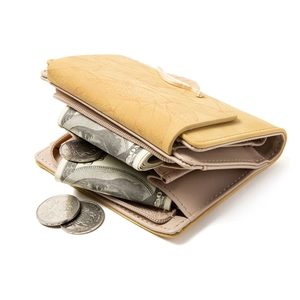 Elegant khaki leaf pattern women long wallet with multi-card slots and zipper coin pocket