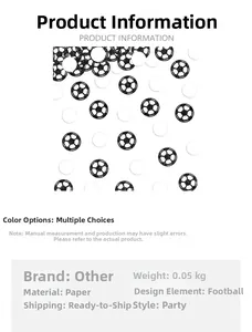Dettaglio di coriandoli a tema calcio in carta da 0,05kg con motivi circolari di palloni