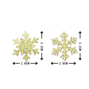 Golden glitter snowflake table confetti ornaments for Christmas party decor, 3.2cm size
