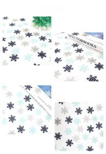 Detail of blue and silver glitter snowflake confetti for winter party table decorations