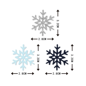 Blue and silver snowflake confetti set for Christmas table decoration measuring 3.2cm and 2.8cm
