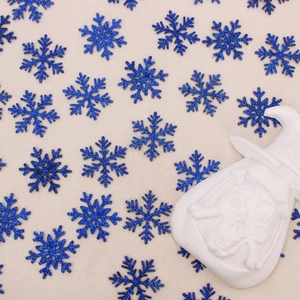Sparkling blue glitter snowflake confetti set for Christmas party and winter holiday decor