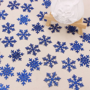 Blue glitter snowflake confetti for Christmas party decorations and DIY crafts 100pcs