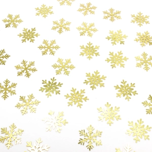 Golden snowflake confetti sequins for Christmas party decoration and DIY holiday supplies