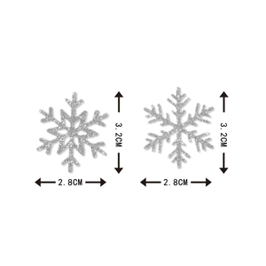 Set van 100 zilveren glitter sneeuwvlokken voor kersttafeldecoratie van 3,2x2,8cm