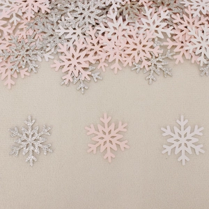 Christmas Party Snowflake Confetti Paper Glitter White Pink Silver Winter Wedding Holiday Festive Table Scatter Decoration