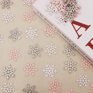Christmas party snowflake confetti set in white, pink and silver glitter for holiday decor