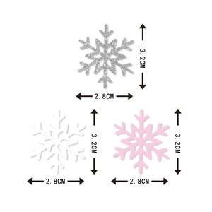 Christmas snowflake confetti set in silver, white and pink, size 3.2cm by 2.8cm