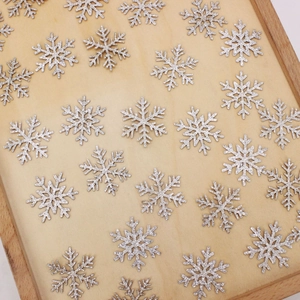 Zilveren Glitter Sneeuwvlok Confetti Voor Kerstfeest Tafeldecoratie Papieren Sneeuwvlok Ornamenten Feestdagen Strooi