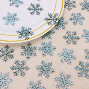 Blue Glitter Snowflake Confetti Christmas Party Table Decorations Shimmer Winter Wonderland Decor DIY Craft Supplies