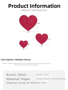 Size chart for heart-shaped paper garlands showing large, medium, and small dimensions