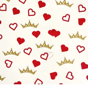 Valentine's Day Glitter Heart Crown Confetti For Wedding Proposal Party Decoration Red Gold White Paper Confetti