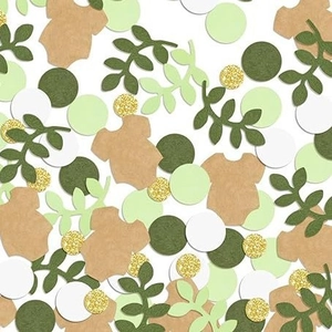 Baby Shower Table Scatter Confetti Onesie Leaf Round Paper Scraps For Gender Reveal Birthday Party Decoration Sage Green Gold