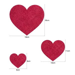 Red glitter heart streamers in three sizes for wedding and Valentine party decoration