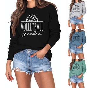 Detail view of four available colors for the Volleyball Grandma long sleeve sweatshirt