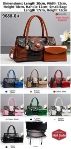 Detailed size specifications for the crocodile pattern tote bag set with color options