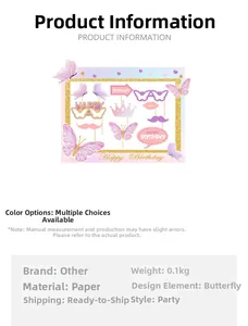Details von Schmetterling-Party-Requisiten aus Papier mit goldenem Glitzer