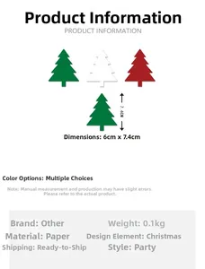Spezifikationen von Weihnachtsbaum Papierschmuck Größe 7,4x6cm für Partydekoration