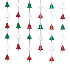 Weihnachtsbaum Papiergirlande Set in Rot Grün Weiß für festliche Party Wanddekoration