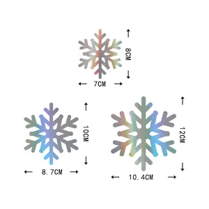 Winter Happy Birthday holographic snowflake banner set in three specific sizes