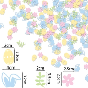 Easter Confetti Paper Rabbit Egg Flower Leaf Shape Multicolor Party Decorations For Birthday Festival DIY Supplies