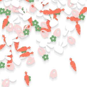 Easter Rabbit Carrot Flower Paper Confetti For Party Desktop Decoration Cute Cartoon Animals Plants Confetti Decor Gift