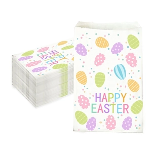 Ostern Kraftpapier Geschenktüten Hase Karotte Bunte Eier Muster Party Taschen Für Süßigkeiten Snacks Feiertagsfeier