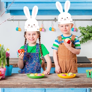 Osterhasen-Partyhüte aus Papier für Kinder mit niedlichen Hasenohren für Geburtstage