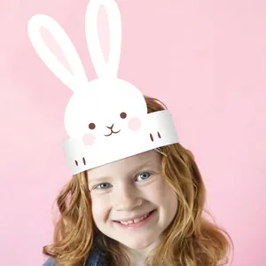Süßer weißer Hasen-Haarreif für Kinder-Geburtstage mit minimalistischem Hasen-Design