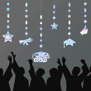 Holografisches Congrats GRAD Banner und Abschluss-Hängedekoration für Party-Dekorationen