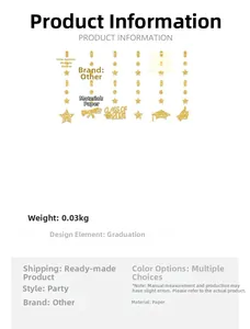 Close-up of Class of 2024 gold glitter graduation party hanging swirl decorations