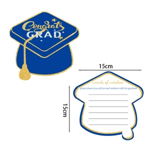 Tarjetas de consejos de graduación con forma de birrete y borde dorado brillante decorativo